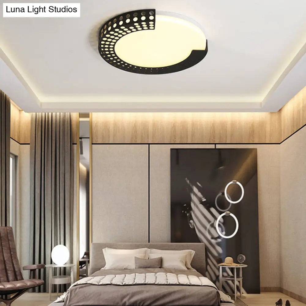 Circle Led Ceiling Light For Baby Room With Half - Ring Acrylic Design