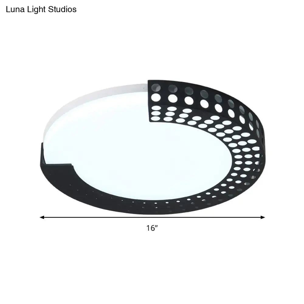 Circle Led Ceiling Light For Baby Room With Half - Ring Acrylic Design