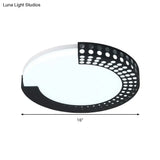 Circle Led Ceiling Light For Baby Room With Half - Ring Acrylic Design