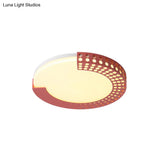 Circle Led Ceiling Light For Baby Room With Half - Ring Acrylic Design