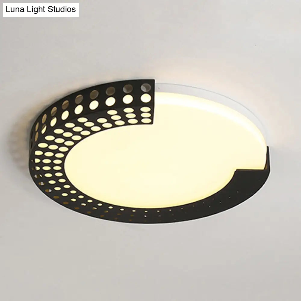 Circle Led Ceiling Light For Baby Room With Half - Ring Acrylic Design