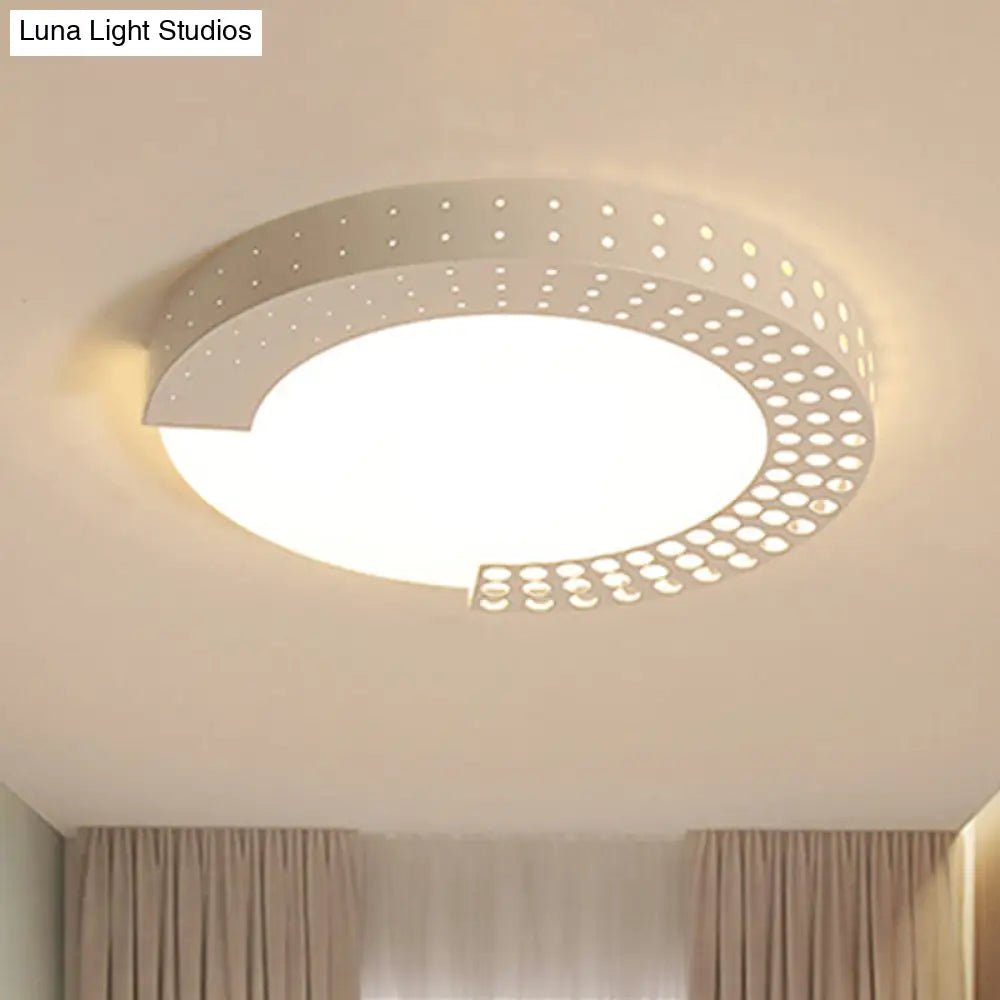 Circle Led Ceiling Light For Baby Room With Half - Ring Acrylic Design