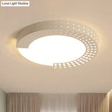 Circle Led Ceiling Light For Baby Room With Half - Ring Acrylic Design