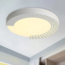 Circle Led Ceiling Light For Baby Room With Half - Ring Acrylic Design White / 16’