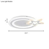 Circle Led Flush Mount Light - Simple Style With Star Acrylic Design Ceiling Lamp For Kindergarten