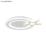 Circle Led Flush Mount Light - Simple Style With Star Acrylic Design Ceiling Lamp For Kindergarten