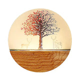 Circle Living Room Wall Light In Natural View Wood Rustic Beige / C