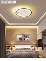 Circle Metal Flush Mount Ceiling Light - Simple Led Close To Lighting Fixture