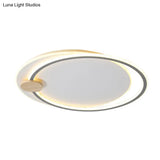 Circle Metal Flush Mount Ceiling Light - Simple Led Close To Lighting Fixture