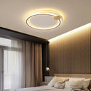 Circle Metal Flush Mount Ceiling Light - Simple Led Close To Lighting Fixture Grey / Warm 16.5
