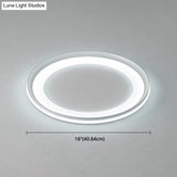 Circle Metal Shade Led Bedroom Flush Mount Ceiling Lamp - Minimalist Style