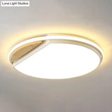 Circular Flush Mount Led Ceiling Light Fixture - Modern Acrylic Design 16.5’ Wide White/3 Color