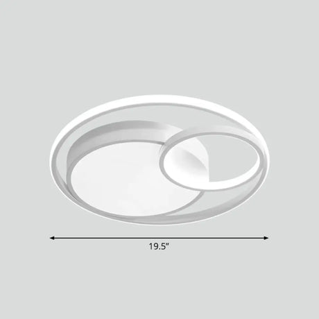 Circular Led Ceiling Light With Metallic Simplicity And Acrylic Diffuser - Flush Mount White / Large
