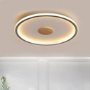Circular Led Flushmount Ceiling Light In Black/Grey With Warm/White Lighting - 16.5/20.5 Diameter