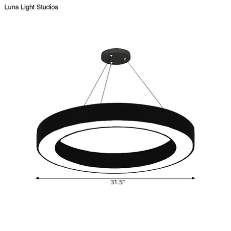 Circular LED Pendant Light in Black Lights