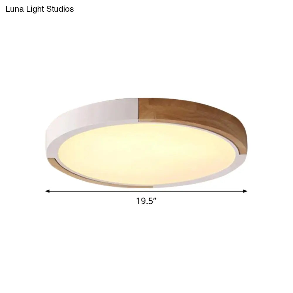Circular Macaron Led Flush Mount Ceiling Light In 3 Colors And 2 Options 16’/19.5’ Wide