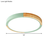 Circular Macaron Led Flush Mount Ceiling Light In 3 Colors And 2 Options 16’/19.5’ Wide