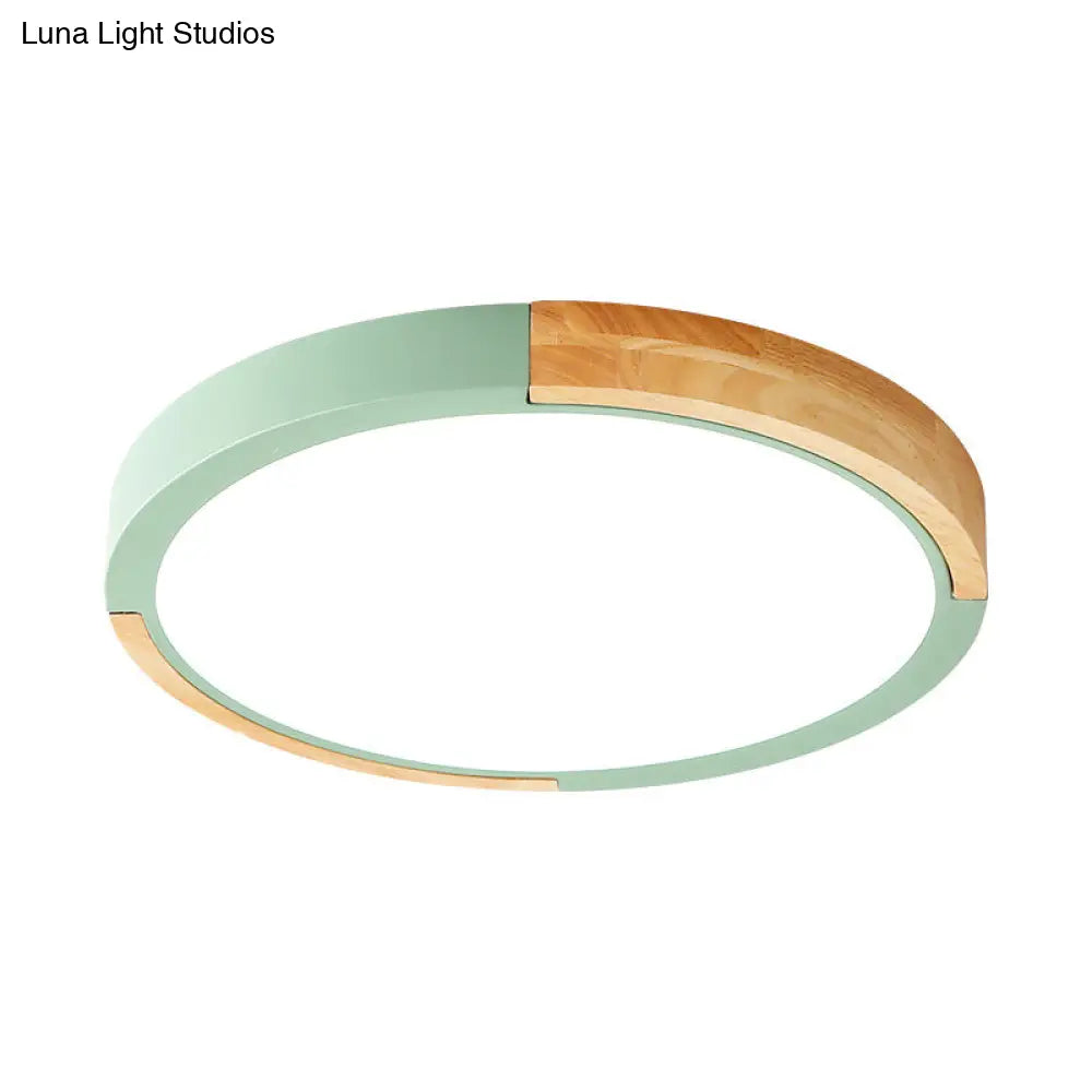 Circular Macaron Led Flush Mount Ceiling Light In 3 Colors And 2 Options 16’/19.5’ Wide