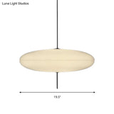 Circular Modernism Pendant Light With White Glass - 1-Bulb Dining Room Ceiling Fixture