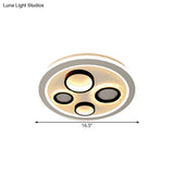 Circular Modernist Led Black Ceiling Light Fixture For Bedroom 16.5’/20.5’ Diameter