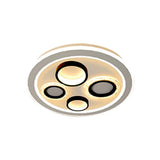 Circular Modernist Led Black Ceiling Light Fixture For Bedroom 16.5/20.5 Diameter