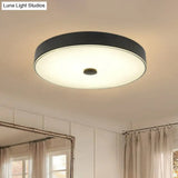 Classic Bedroom Led Flush Mount Lighting: Cream Glass Round Shape Black / Small