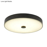 Classic Bedroom Led Flush Mount Lighting: Cream Glass Round Shape
