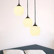 Classic Black Glass Bubble Pendant Light Fixture With 3 Lights For Living Room