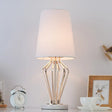 Classic Black/White Table Lamp For Bedroom Barrel Shape Traditional Style 1 Light 8.5/12 Wide White