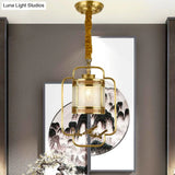 Classic Brass Pendant Light With Metal Cylinder Shade For Corridor - Complete Hanging Lamp Kit