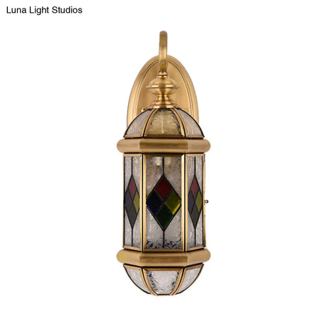 Classic Brass Wall Sconce With Ripple Glass And Gold Capsule Light