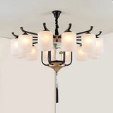 Classic Caged Hanging Chandelier - 6/8/10 Lights Black Metal Pendant Lighting Fixture 12 /