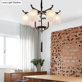 Classic Caged Hanging Chandelier - 6/8/10 Lights Black Metal Pendant Lighting Fixture