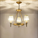 Classic Cone Crystal Prism Chandelier For Living Room Ceiling 3 / Bronze