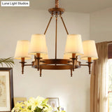 Classic Conical Chandelier - Fabric Shade Antique Brass Finish 3/6/8 Lights Perfect For Living Room
