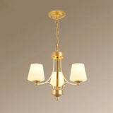 Classic Cream Glass Chandelier Pendant Light For Dining Rooms 3 / Gold