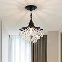 Classic Crystal Ball Pendant Light - Black/Gold Suspended Lamp Kit Black