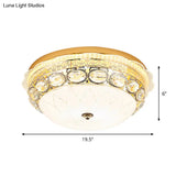Classic Crystal Bowl Flush Ceiling Light - Led Mount Fixture White 16’/19.5’ Wide Bedroom Lighting