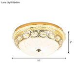 Classic Crystal Bowl Flush Ceiling Light - Led Mount Fixture White 16’/19.5’ Wide Bedroom Lighting