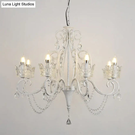 Classic Crystal Chandelier Pendant Light With Metallic Candlestick
