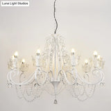 Classic Crystal Chandelier Pendant Light With Metallic Candlestick