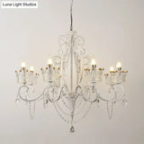 Classic Crystal Chandelier Pendant Light With Metallic Candlestick