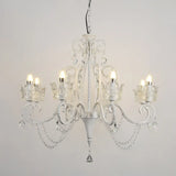 Classic Crystal Chandelier Pendant Light With Metallic Candlestick White / Medium B