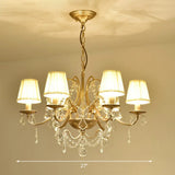 Classic Crystal Pendant Chandelier With Metal Gold Finish 6 / With Shade