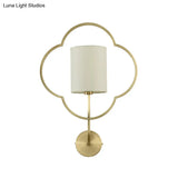 Classic Cylinder Wall Light With Metal Cage In Gold - Perfect For Bedroom