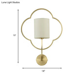 Classic Cylinder Wall Light With Metal Cage In Gold - Perfect For Bedroom