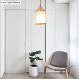 Classic Cylinder White Glass Pendant Light - 1 Dining Room Hanging Lamp Kit 5/5.5/6 Wide