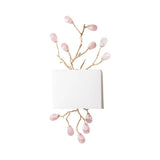 Classic Fabric Rectangle Wall Mounted Lamp With Brass Sconce & Pink/Clear Crystal Accent - 2 Lights