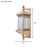 Classic Frosted Glass Gold Lantern Sconce Light - Wall Mount Lighting