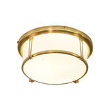 Classic Frosted Glass Led Flush Mount Lamp - Black/Brass Finish Warm/White Light Perfect Living Room
